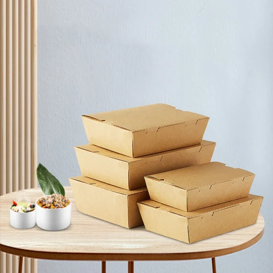 Scatola di imballaggio per dolci da forno usa e getta di dimensioni personalizzate Scatola di carta Kraft con pacchetto di alimenti da asporto per finestre